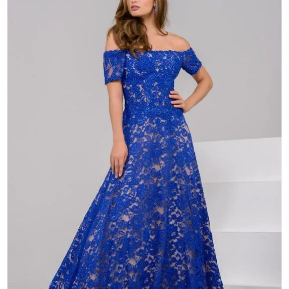 cobalt blue designer dress Lorelei Swing Dress in Cobalt Blue  Glamour Bunny